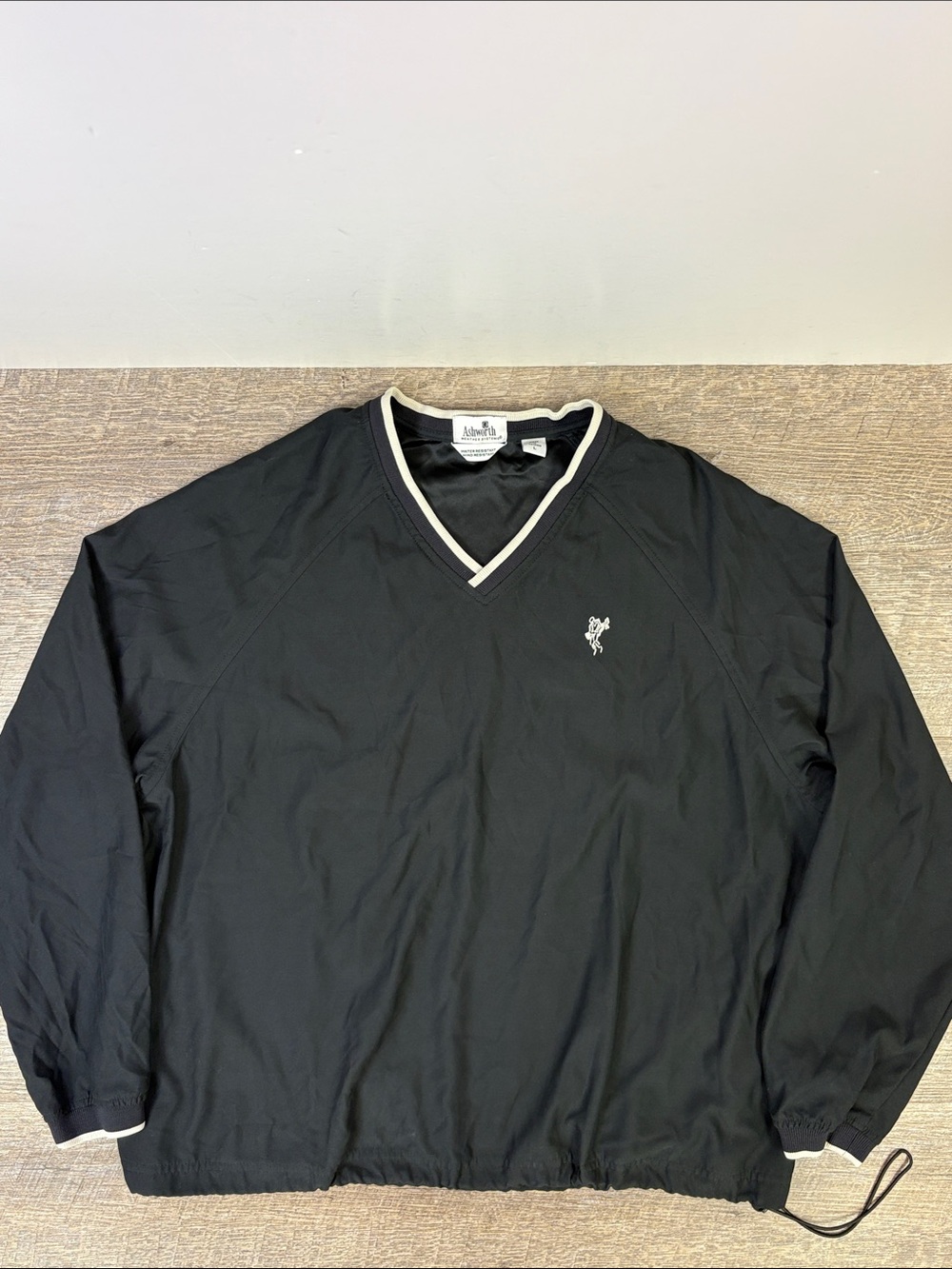 Vintage Ashworth Weather Systems Golf Windbreaker Pullover Black Men’s L